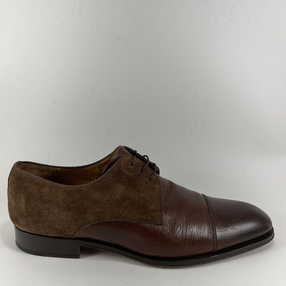 Magnanni Leather Cap Toe Dress Shoes Mens Size 10 M Brown Lace Up Oxford